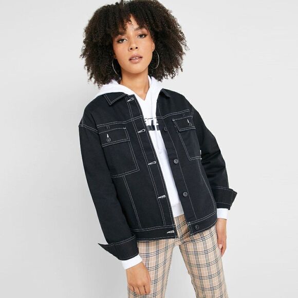 COPY - NEW Vans Women's In The Know Black Trucker Jacket - Picture 1 of 4